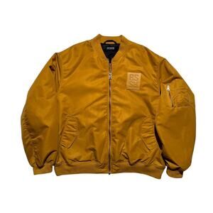 Oversized logo patch bomber